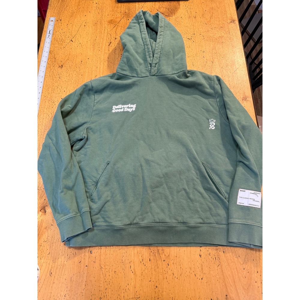 Bandit The Classic Hoodie Large Green Delivering Good Days NYC Pizza Graphic